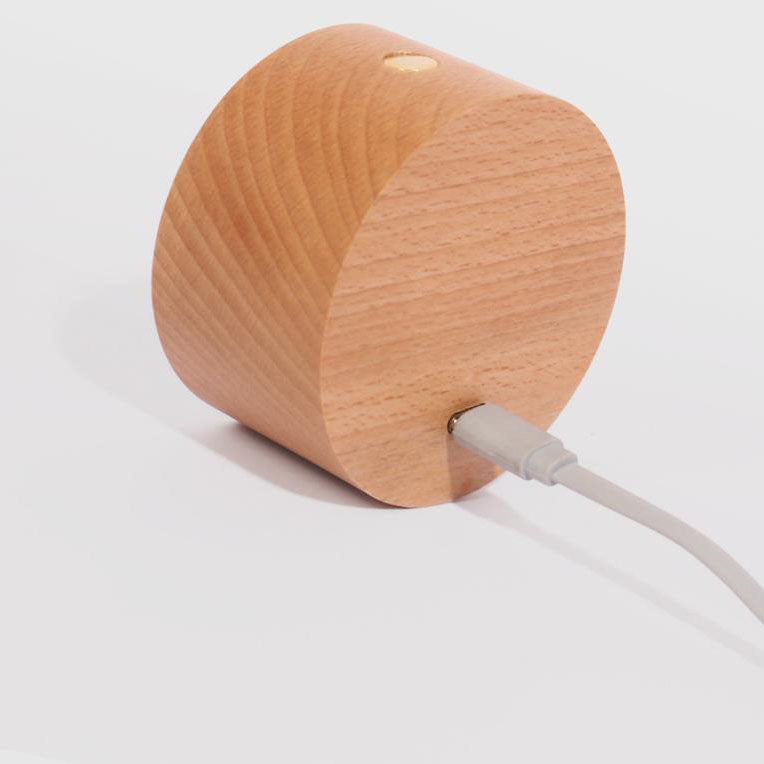 Minimalist Wooden Round LED Wall Sconce 1-Light Lasson Living