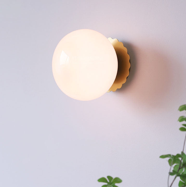 Modern Minimalist Glass Globe Wall Light | 1-Light Lasson Living