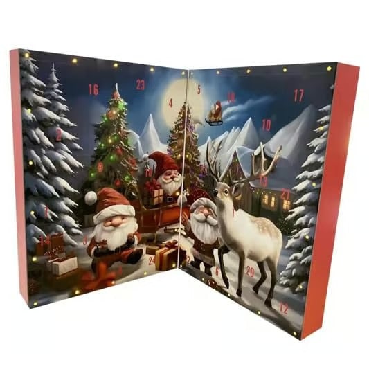 24 Handcrafted Gnomes Christmas Advent Calendar With Lights And Festive Music - Image 1