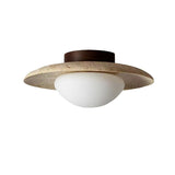 Nordic Minimalist Travertine Round LED Ceiling Light 1-Light Lasson Living