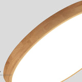 Nordic Solid Wood Round Ultra-thin LED Flush Mount Ceiling 1-Light Lasson Living