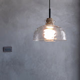 Nordic Rippled Glass and Wood LED Pendant Light | 1-Light Lasson Living