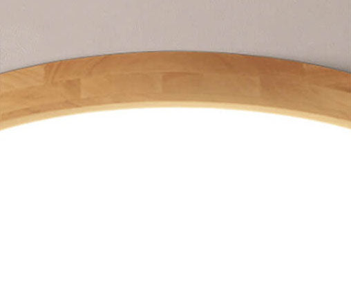 Nordic Solid Wood Round Ultra-thin LED Flush Mount Ceiling 1-Light Lasson Living