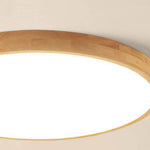 Nordic Solid Wood Round Ultra-thin LED Flush Mount Ceiling 1-Light Lasson Living
