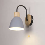 Nordic Wood Dome Wall Light with Pull Switch | 1-Light Lasson Living