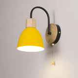 Nordic Wood Dome Wall Light with Pull Switch | 1-Light Lasson Living