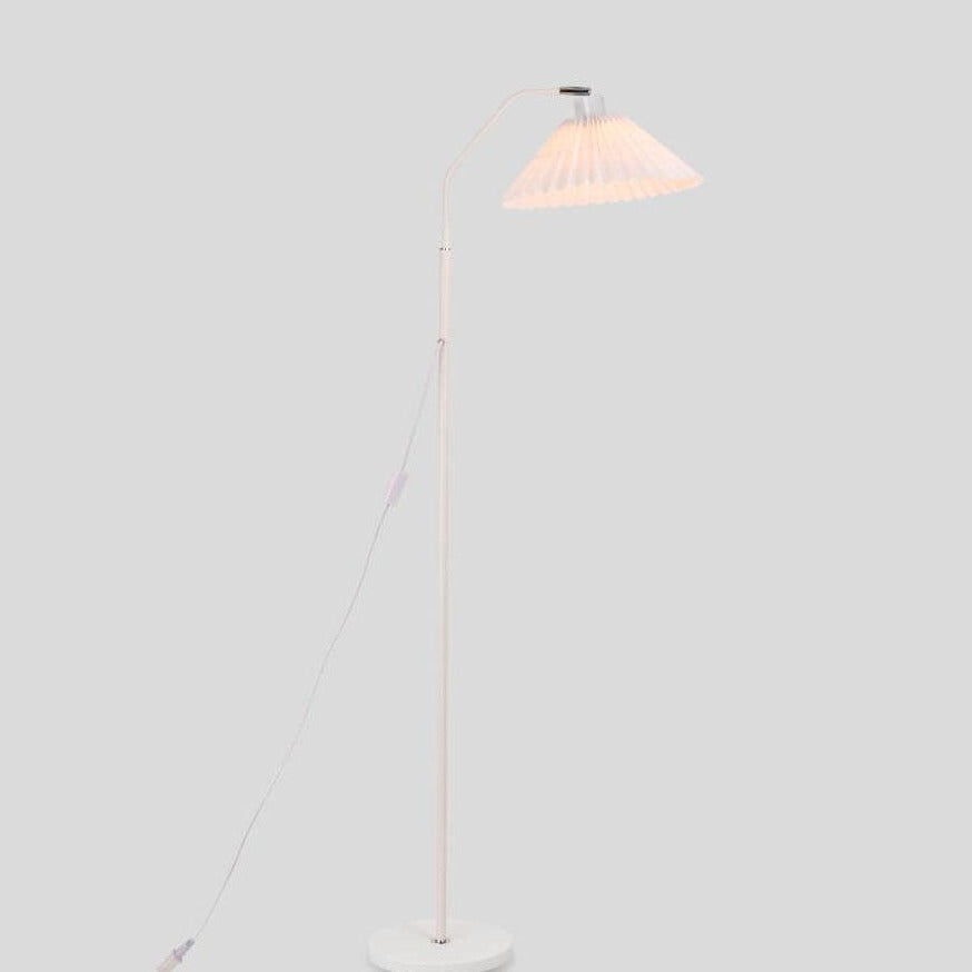 Minimalist Pleated Fabric Shade LED Floor Lamp | 1-Light Standing Lasson Living