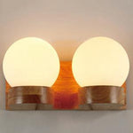 Nordic Wooden Glass Globe Wall Light Lasson Living