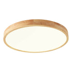 Nordic Solid Wood Round Ultra-thin LED Flush Mount Ceiling 1-Light Lasson Living