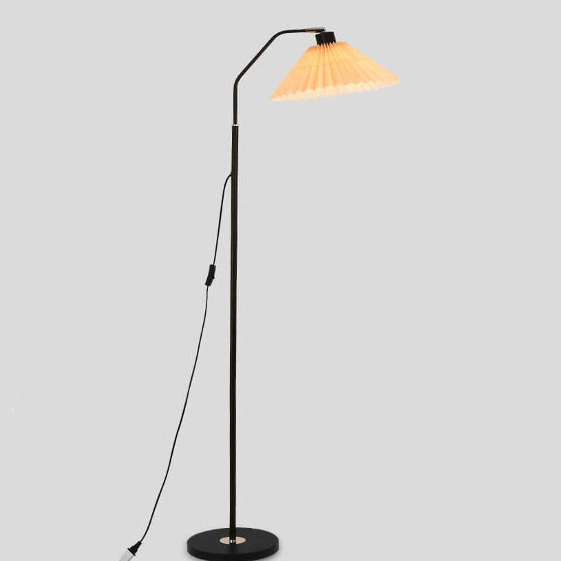 Minimalist Pleated Fabric Shade LED Floor Lamp | 1-Light Standing Lasson Living
