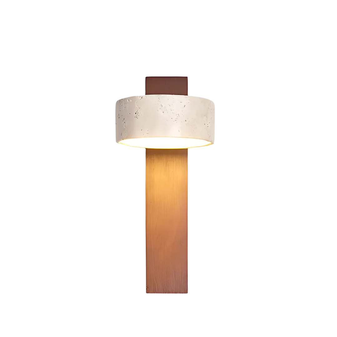 Wabi-sabi Travertine Wood LED Wall Sconce 1-Light Lasson Living