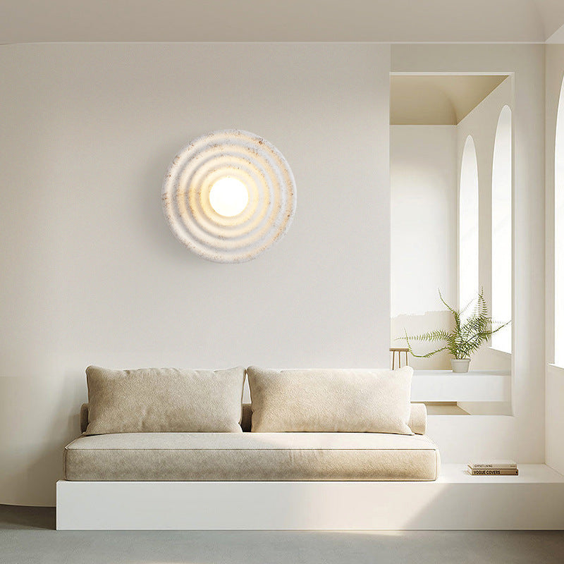 Modern Minimalist Resin Circular Wall Sconce G4 1-Light Lasson Living