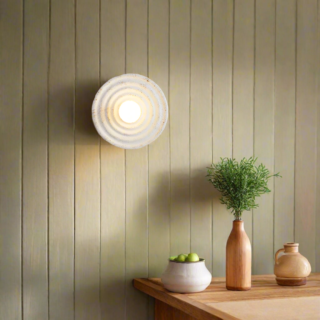 Modern Minimalist Resin Circular Wall Sconce G4 1-Light Lasson Living