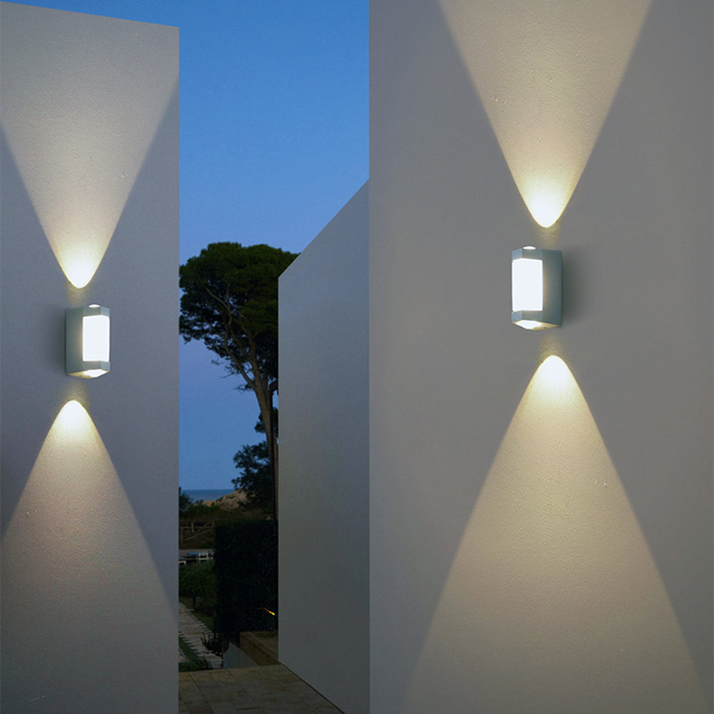 Nordic Minimalist Acrylic Rectangular Outdoor Wall Light LED Up-Down Lasson Living