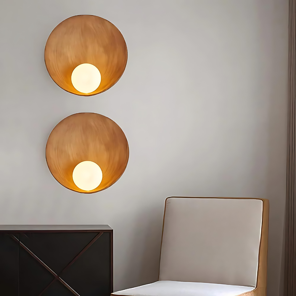 Modern Japandi Resin Bowl Wall Sconce G9 1-Light Lasson Living
