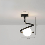 Modern Iron Glass Ceiling Light 1-Light Lasson Living