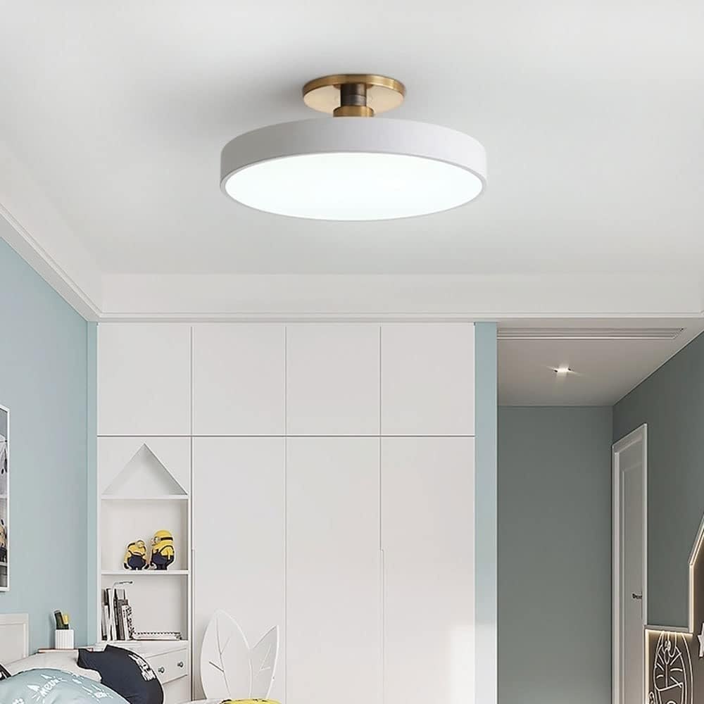 Modern Brass Round LED Ceiling Light 1-Light Lasson Living