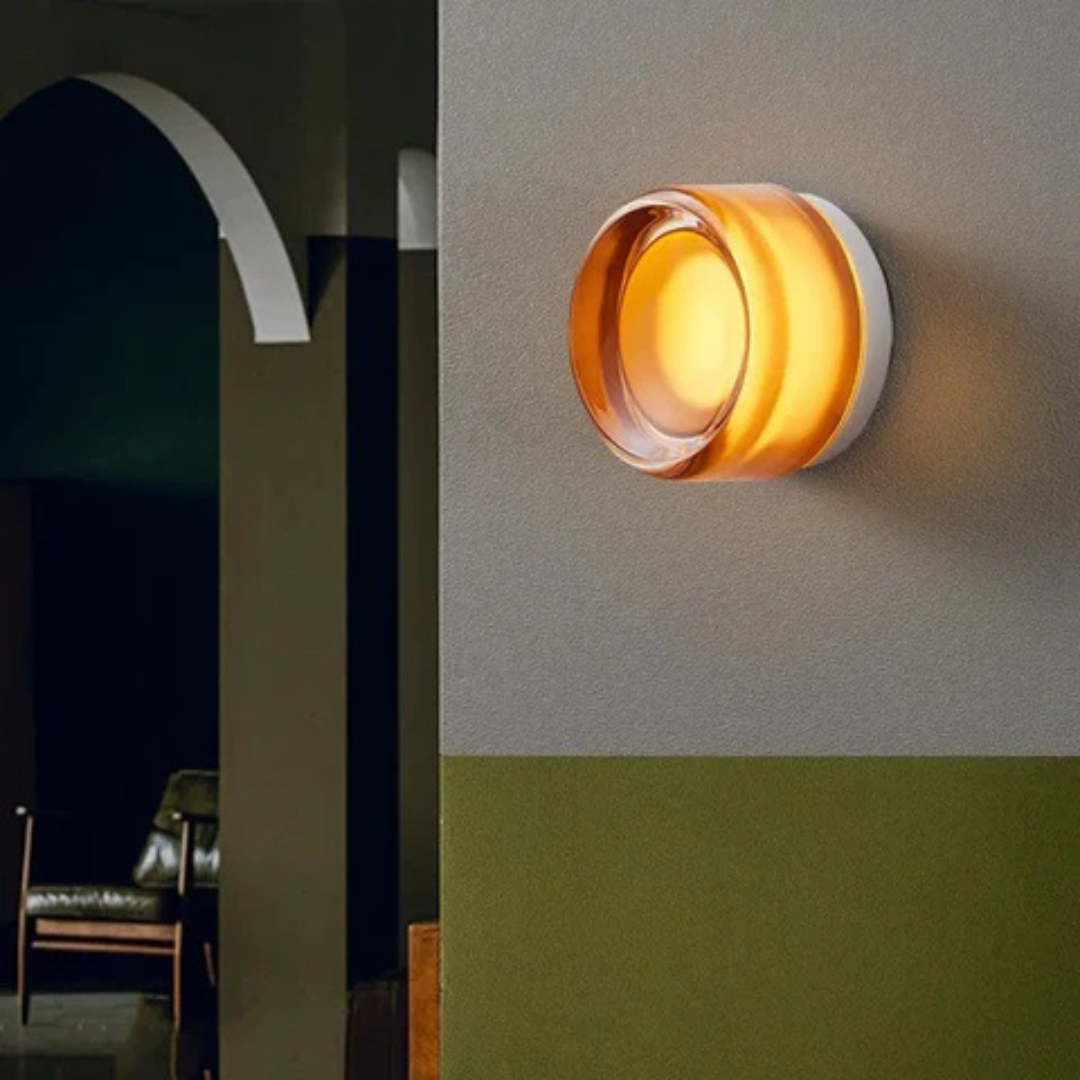 Modern Glass Round Wall Sconce LED 1-Light Lasson Living