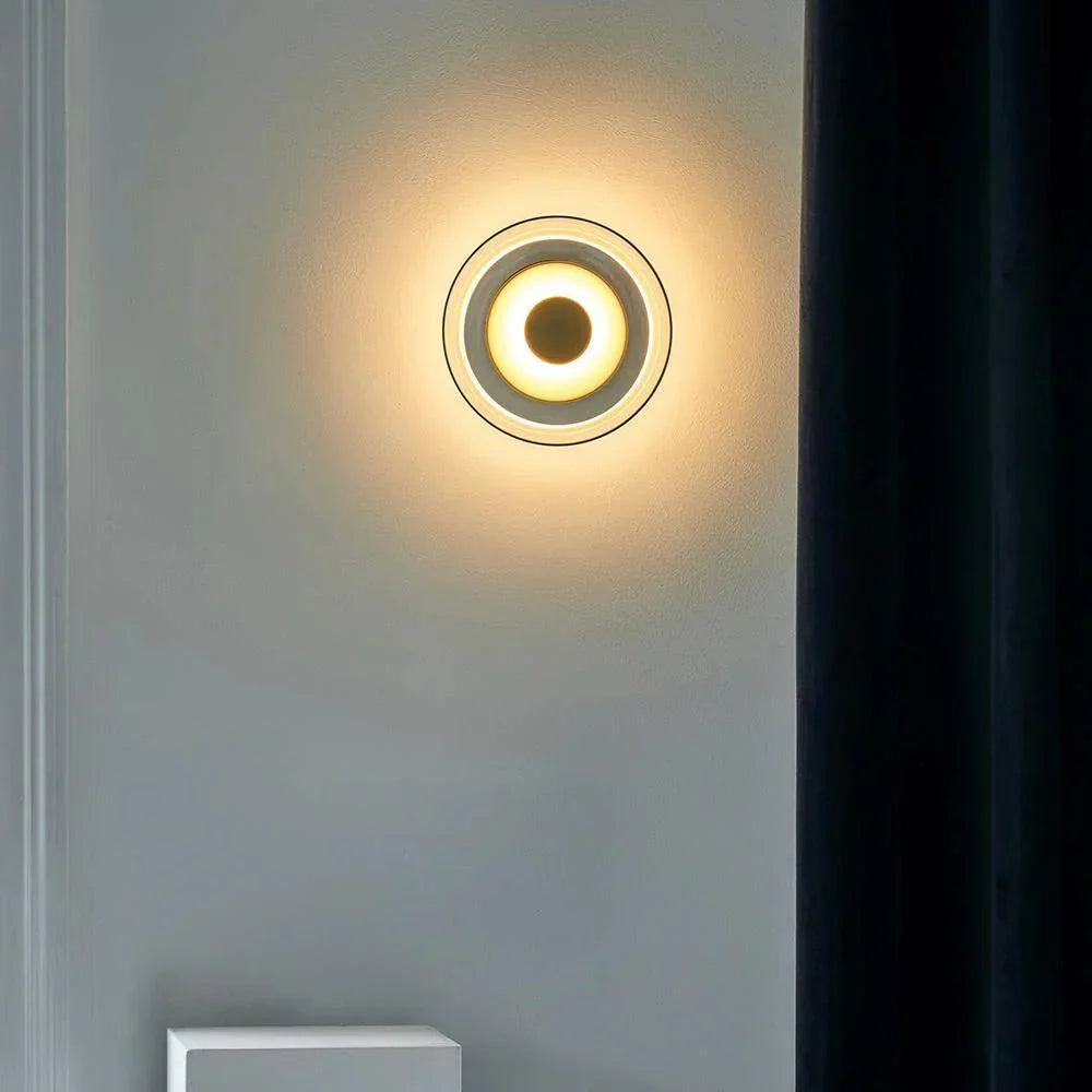 Minimalist Brass & Glass Round Wall Sconce LED 1-Light Lasson Living