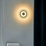 Minimalist Brass & Glass Round Wall Sconce LED 1-Light Lasson Living