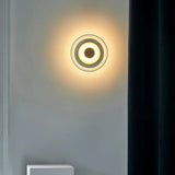 Minimalist Brass & Glass Round Wall Sconce LED 1-Light Lasson Living