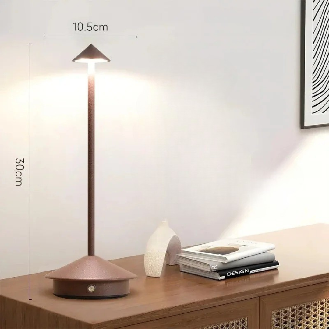 Modern Aluminium Cone LED Rechargeable Table Lamp 1-Light Lasson Living