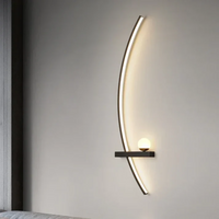 Modern Brass Arc LED Wall Sconce 2-Lights Lasson Living