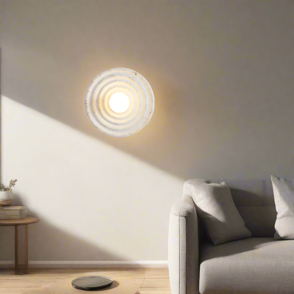 Modern Minimalist Resin Circular Wall Sconce G4 1-Light Lasson Living