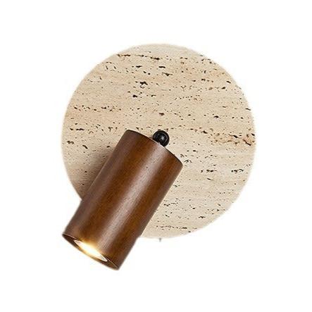 Modern Travertine Wood Rotatable Wall Sconce LED 1-Light Lasson Living