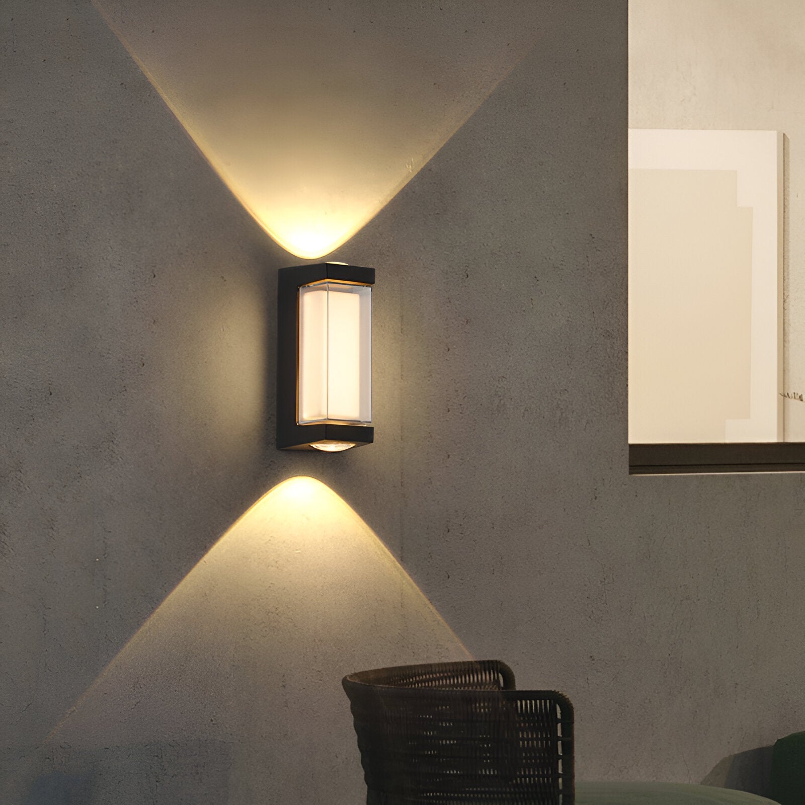 Nordic Minimalist Acrylic Rectangular Outdoor Wall Light LED Up-Down Lasson Living
