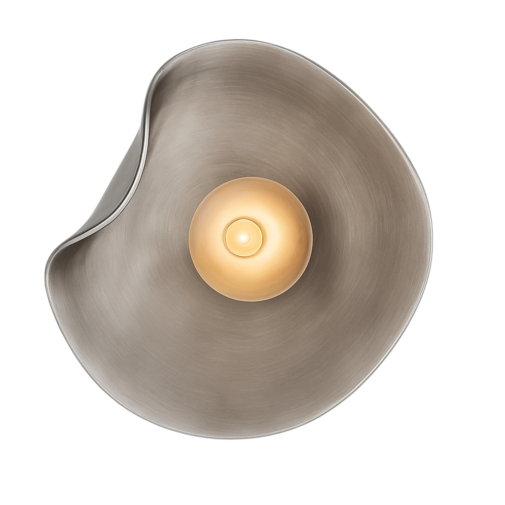 Nordic Curved Glass Japandi LED Wall Sconce 1-Light Lasson Living