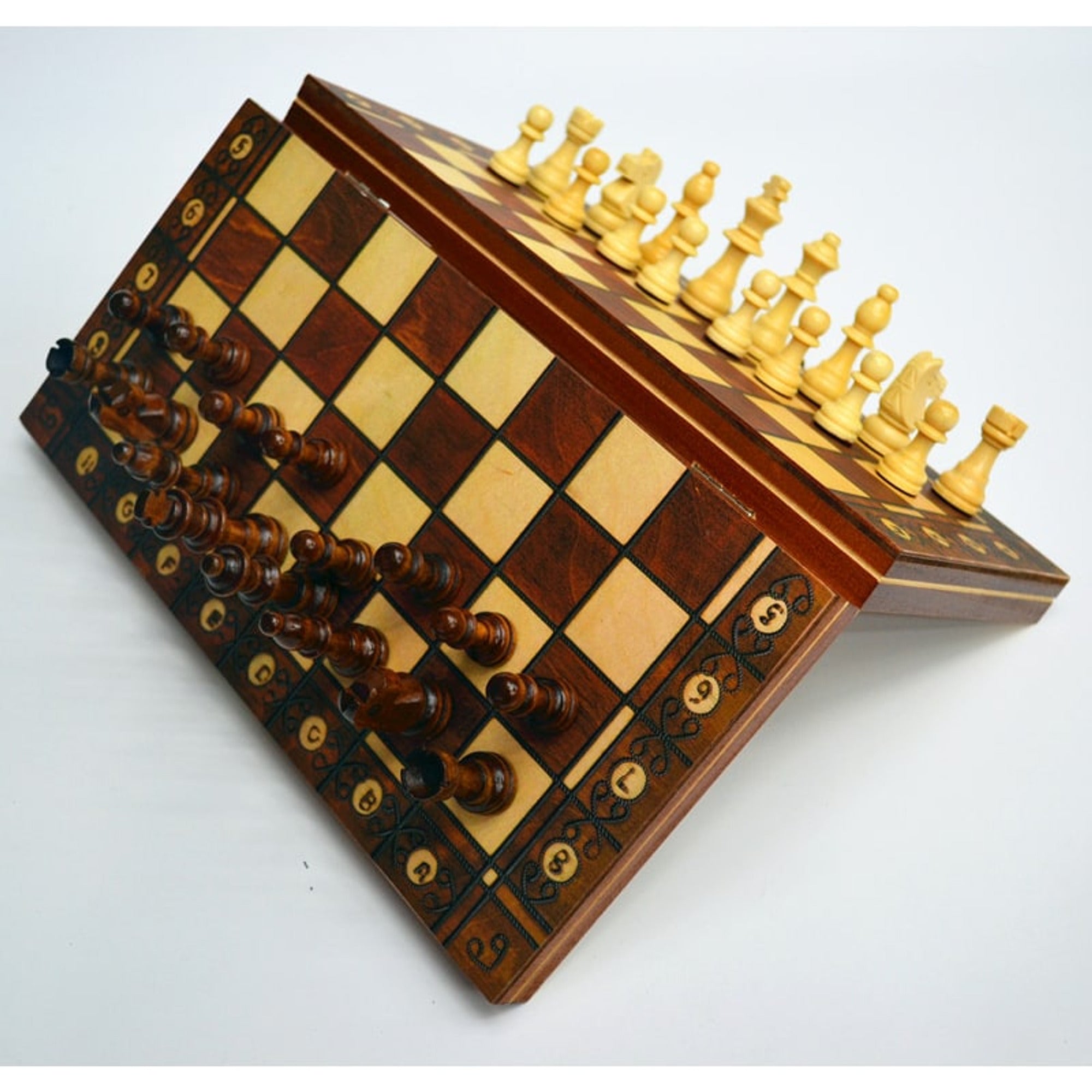3 In 1 Chess Set With Folding Wooden Magnetic Board - Image 1