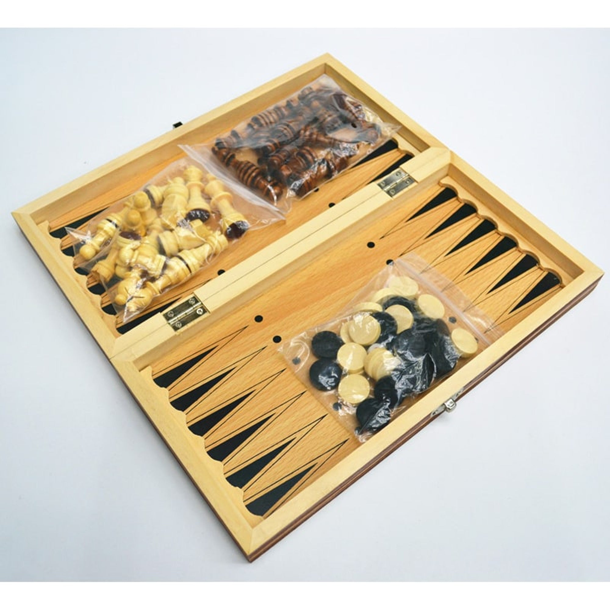 3 In 1 Chess Set With Folding Wooden Magnetic Board - Image 3