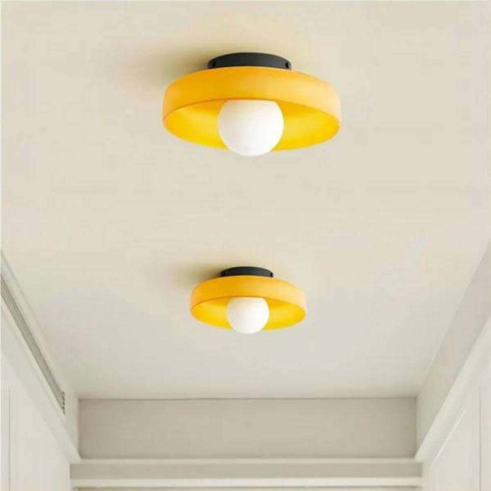 Nordic Glass Olive Disc Wall & Ceiling Light LED 1-light Lasson Living