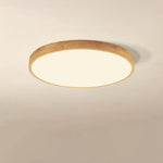 Nordic Solid Wood Round Ultra-thin LED Flush Mount Ceiling 1-Light Lasson Living