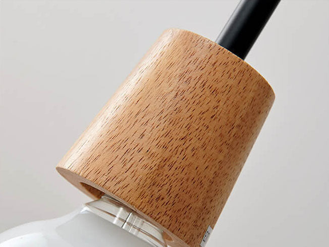 Nordic Rippled Glass and Wood LED Pendant Light | 1-Light Lasson Living