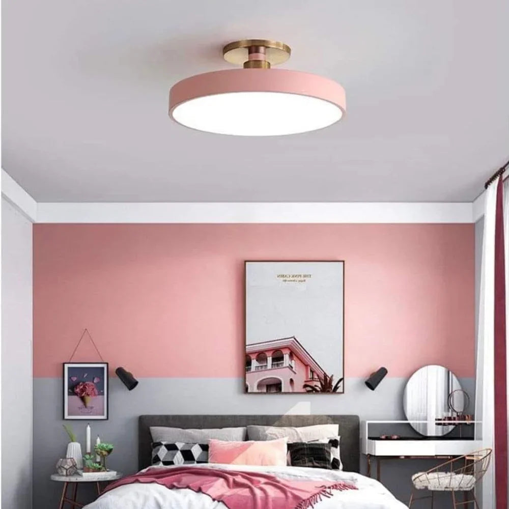 Modern Brass Round LED Ceiling Light 1-Light Lasson Living