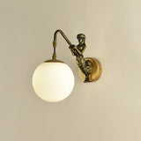 Vintage Glass Globe 1-Light Mermaid Wall Sconce Lasson Living