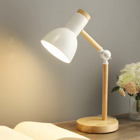 Modern Wooden and Metal Adjustable LED Table Lamp 1-Light Lasson Living