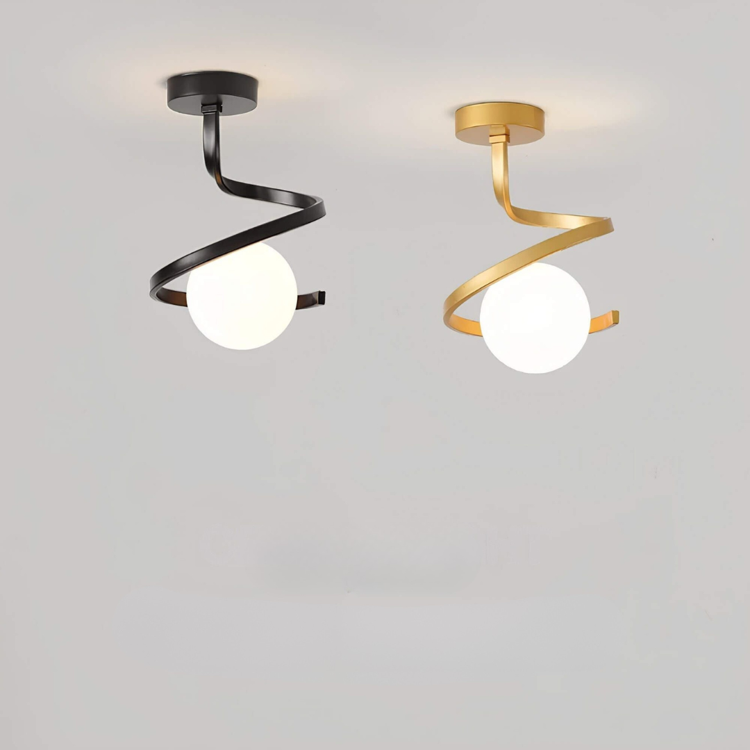 Modern Iron Glass Ceiling Light 1-Light Lasson Living