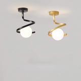 Modern Iron Glass Ceiling Light 1-Light Lasson Living