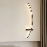 Modern Brass Arc LED Wall Sconce 2-Lights Lasson Living