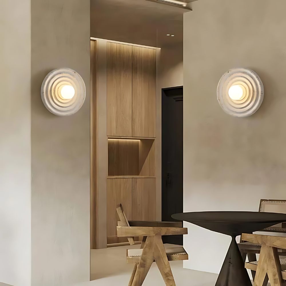 Modern Minimalist Resin Circular Wall Sconce G4 1-Light Lasson Living