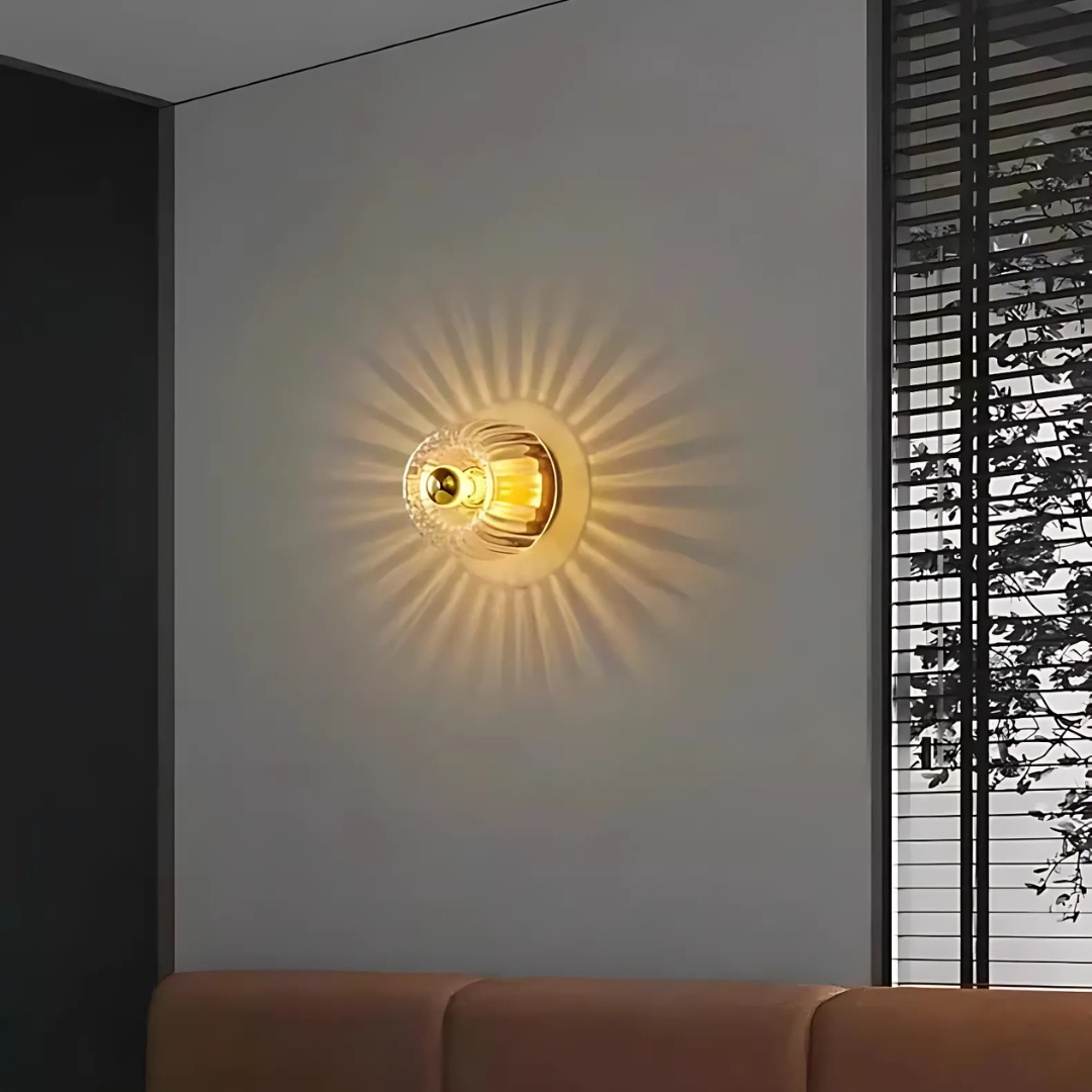 Modern Minimalist Glass Round Wall Sconce LED 1-Light Lasson Living
