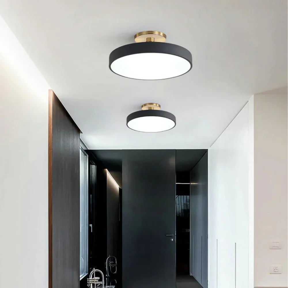 Modern Brass Round LED Ceiling Light 1-Light Lasson Living