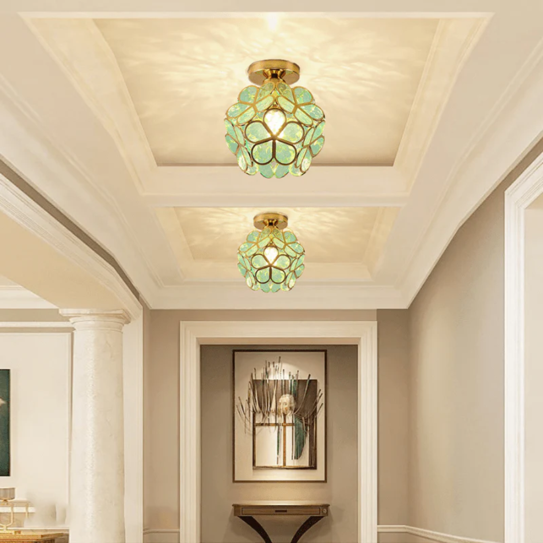 Vintage Floral Ceiling Light 1-Light Lasson Living