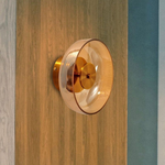 Minimalist Brass & Glass Round Wall Sconce LED 1-Light Lasson Living