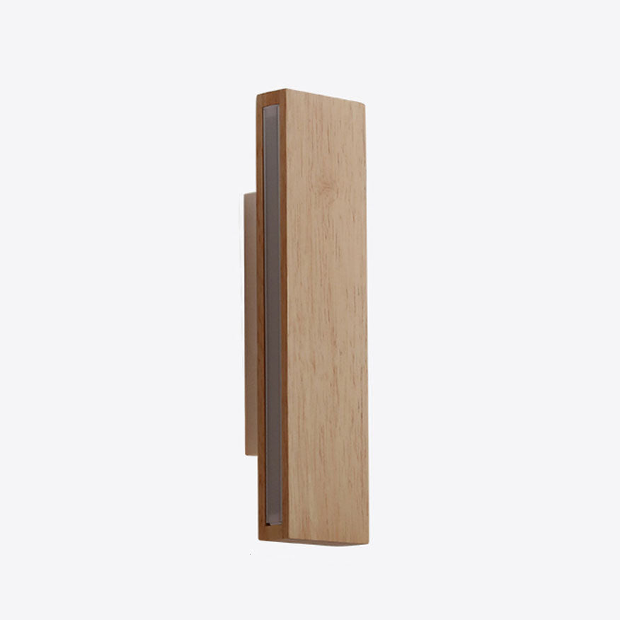 Japanese Wood Rectangular LED Wall Sconce Lasson Living