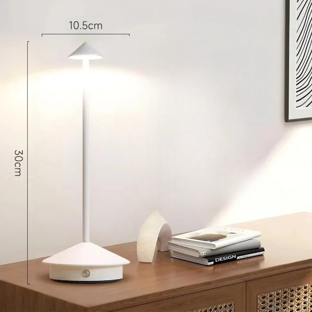 Modern Aluminium Cone LED Rechargeable Table Lamp 1-Light Lasson Living