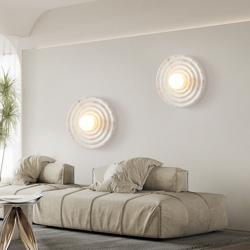 Modern Minimalist Resin Circular Wall Sconce G4 1-Light Lasson Living